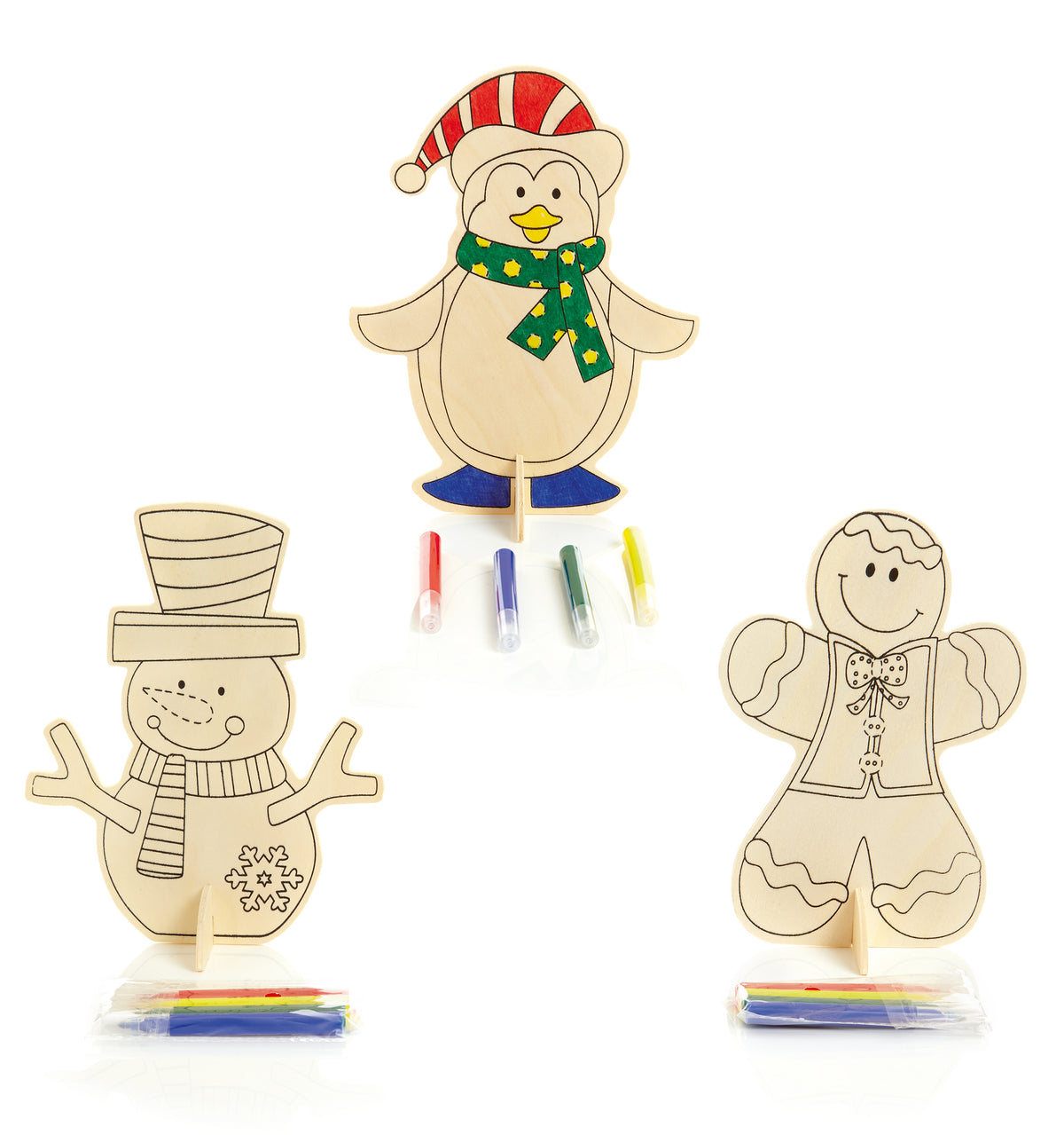 Colour Your Own Stand Up Wooden Christmas Ornament