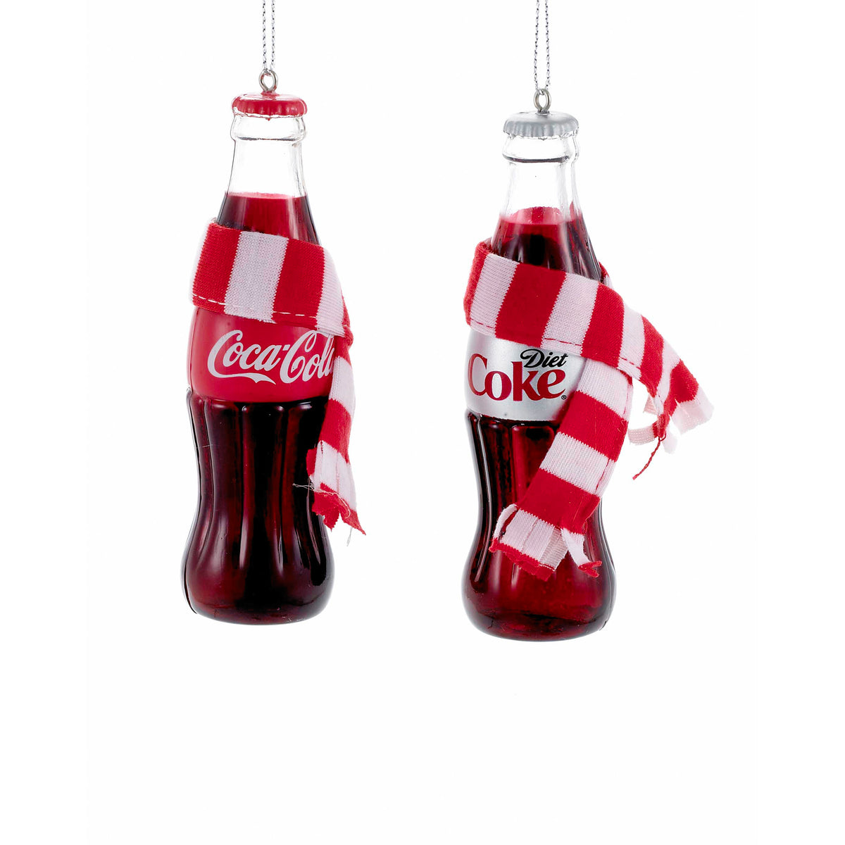 Coca-Cola Bottle with Red & White Scarf Christmas Bauble - Single