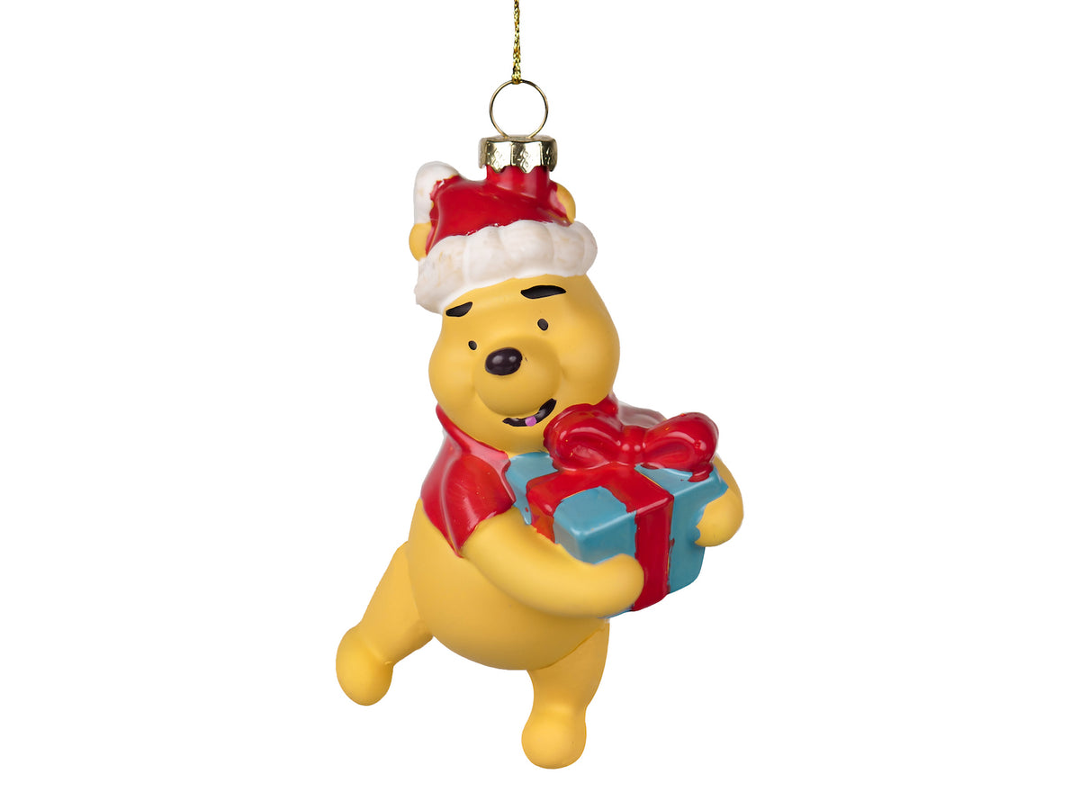 Disney Winnie the Pooh Glass Christmas Bauble