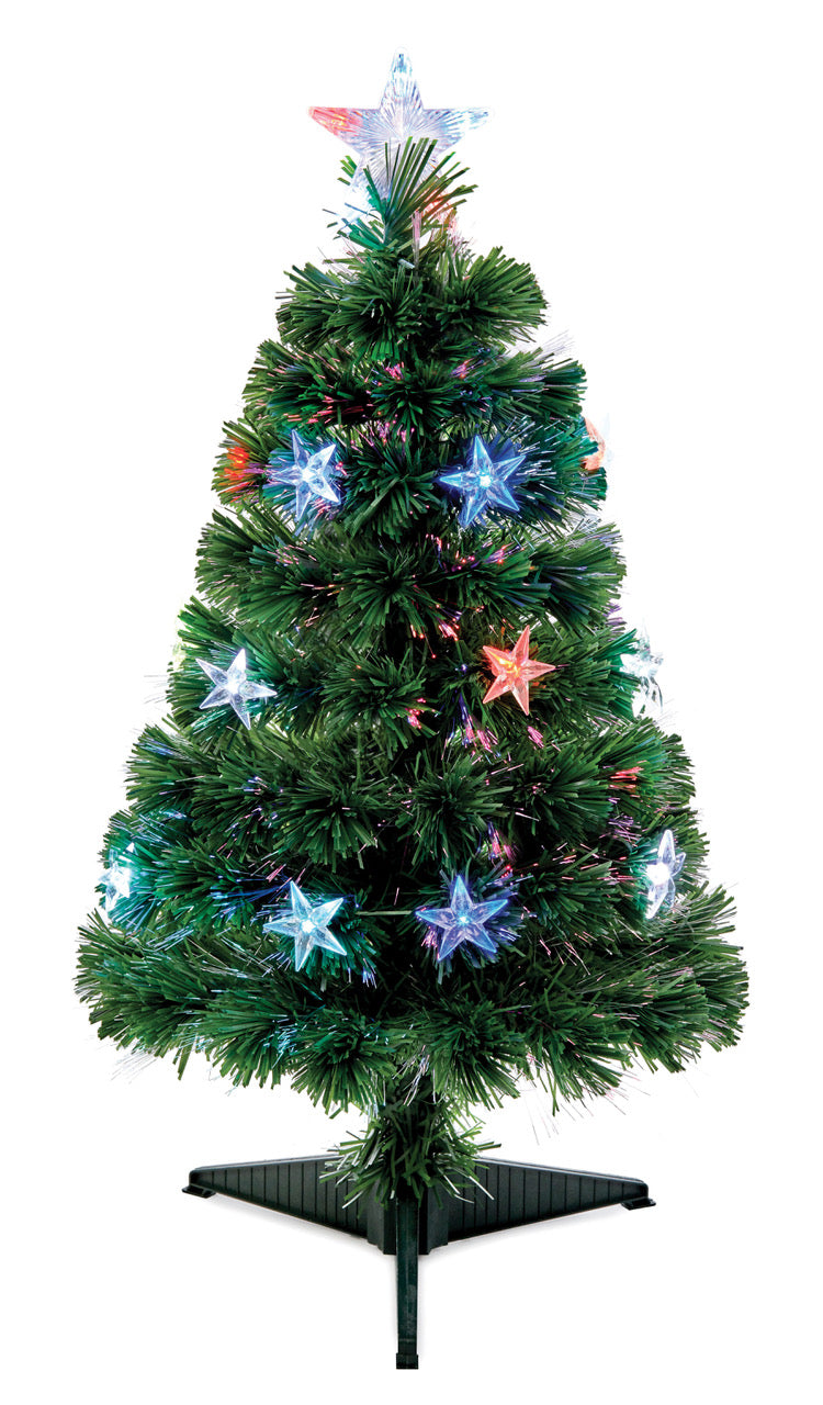 Fibre Optic Star Tree with Red, Blue & Green LEDs