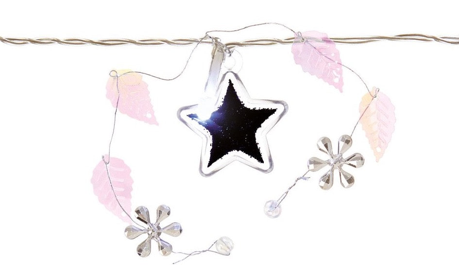 Battery Operated LED Star and Leaf Garland