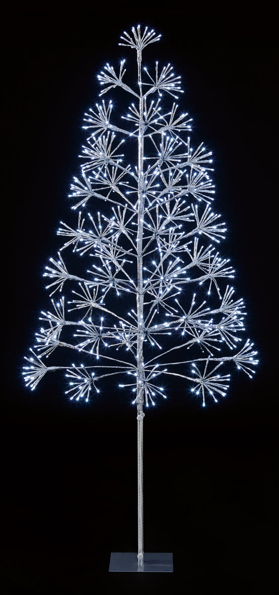 Premier - Cool / Cold / Bright White LED Silver Starburst Tree with Tw ...