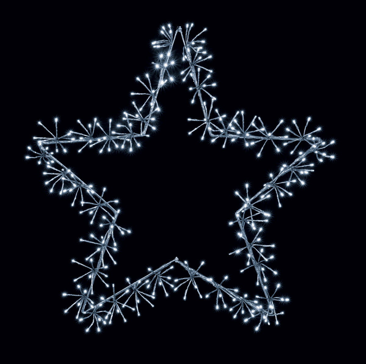 Premier Sliver Star Cluster Starburst with Twinkling Cold White LED Lights