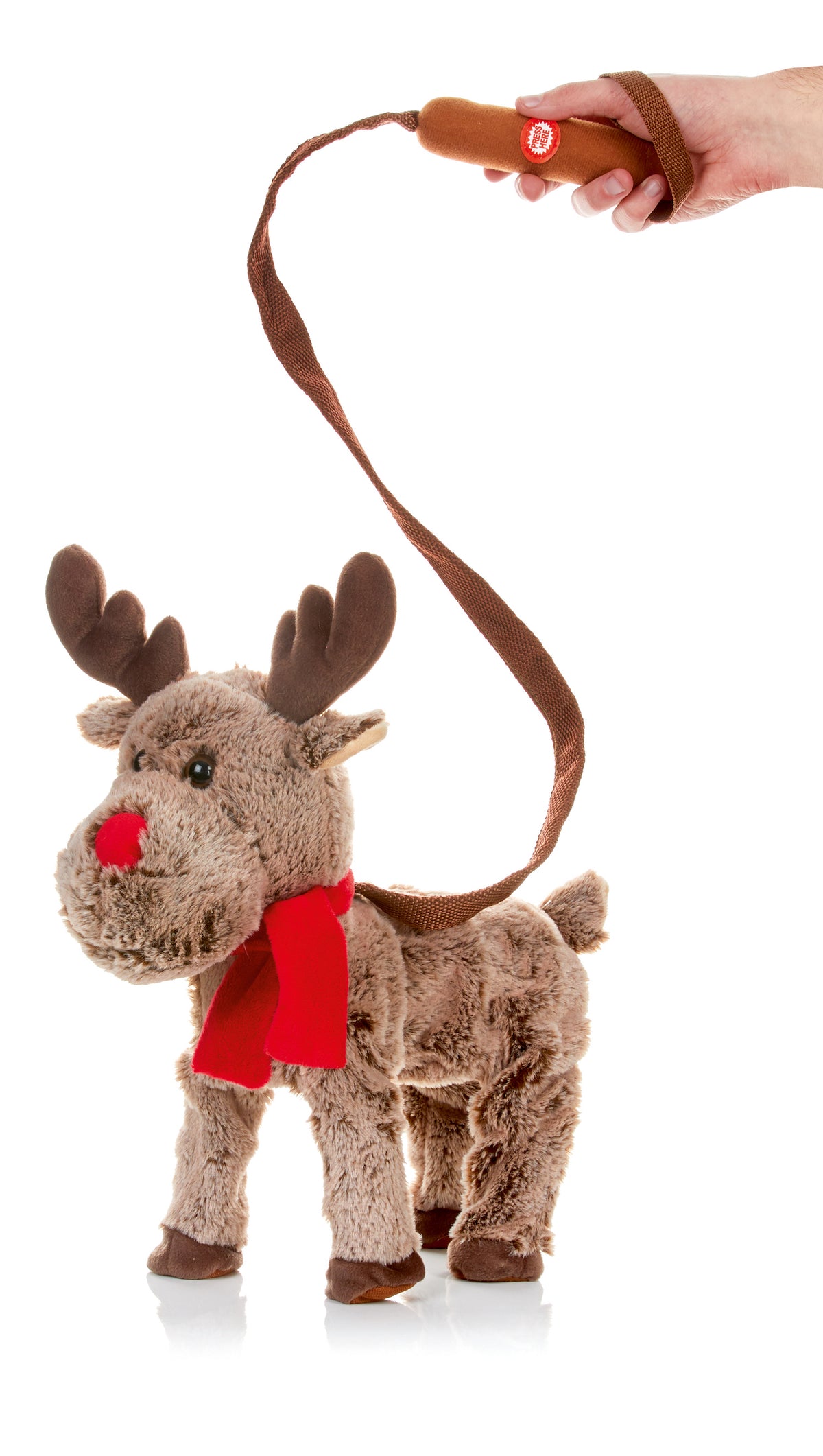 Animated Singing Walking Reindeer with Lead - 39cm