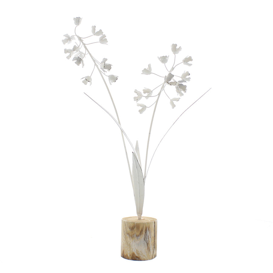 White Metal Tulip On Base