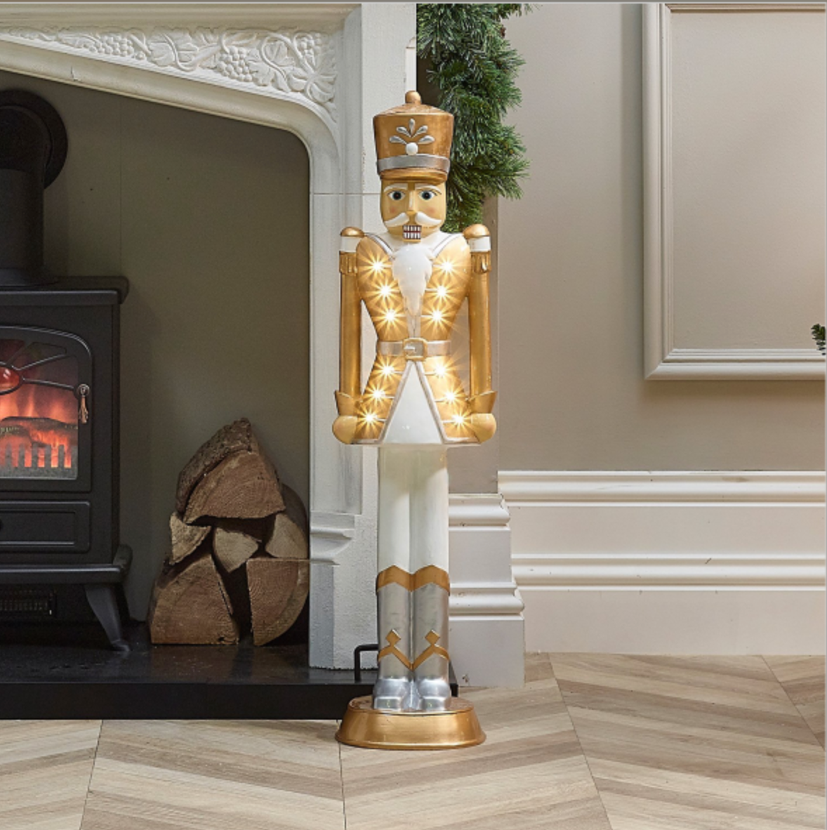 Norbert The 3ft Giant Gold Light Up Nutcracker Indoor or Outdoor