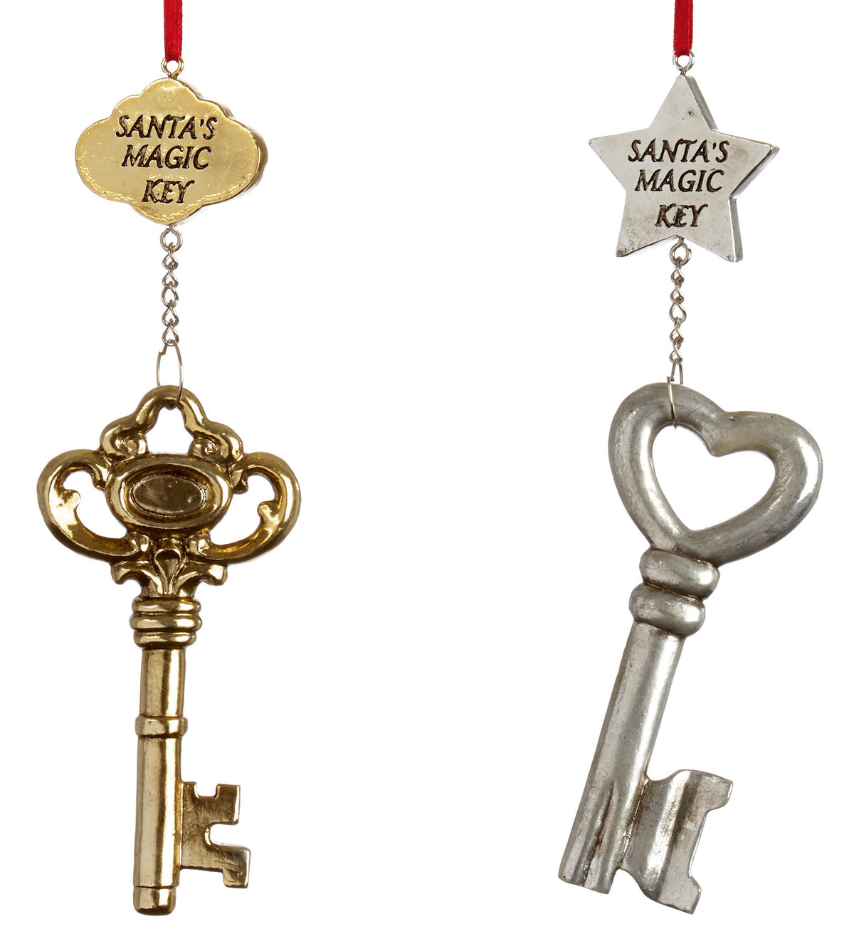 Gold or Silver Santas Magic Key Hanging Tree Decoration