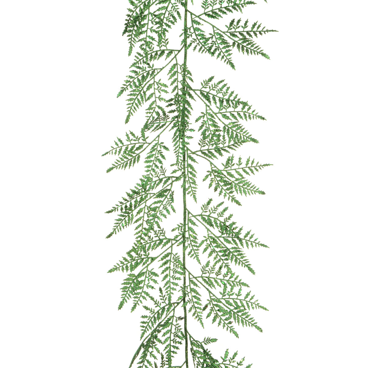 Leather Fern Green Glitter Garland - 150cm