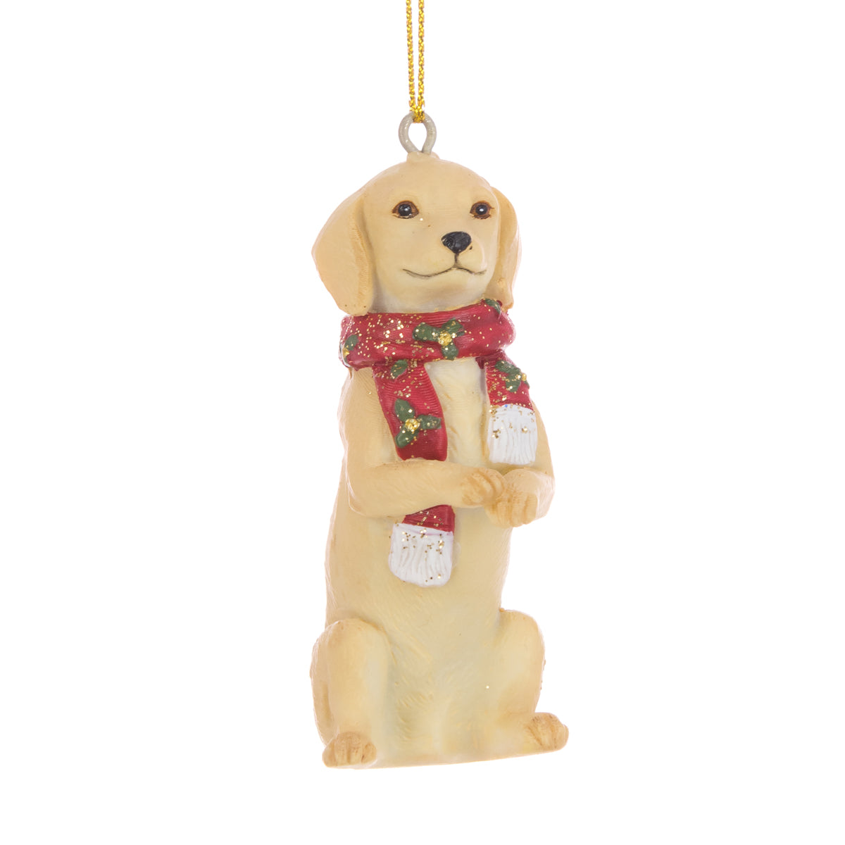 Resin Golden Retriever / Labrador Dog Christmas Bauble