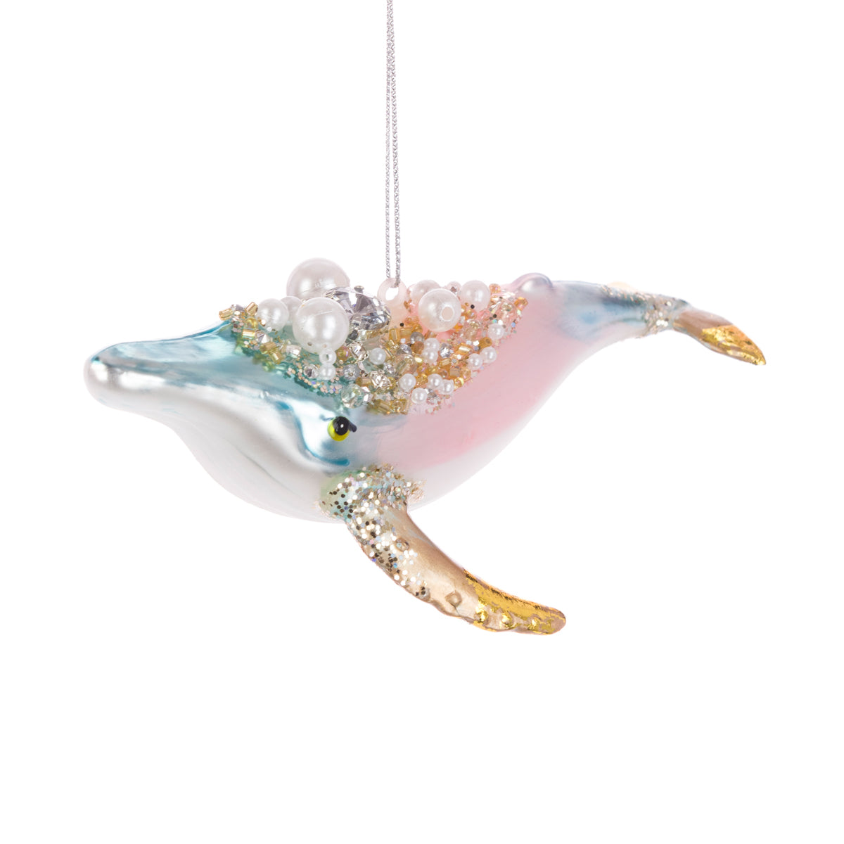 Glass Whale Christmas Tree Bauble Hanging Decoration