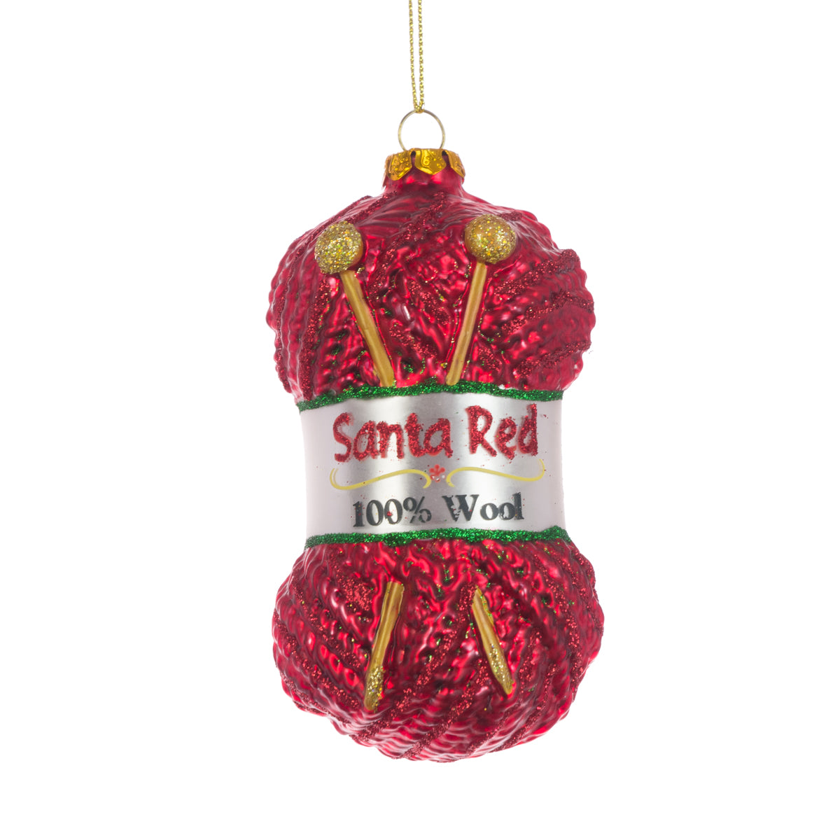 Glass Knitting Bauble Ball of Wool Hanging Decoration