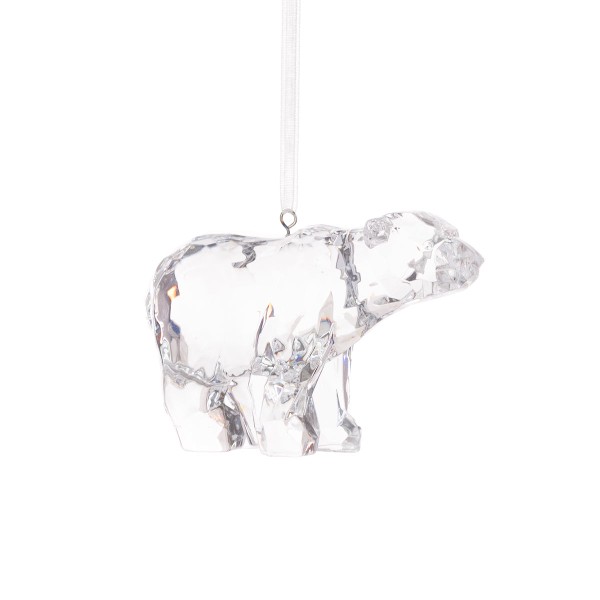Clear Polar Bear Hanging Christmas Tree Decoration