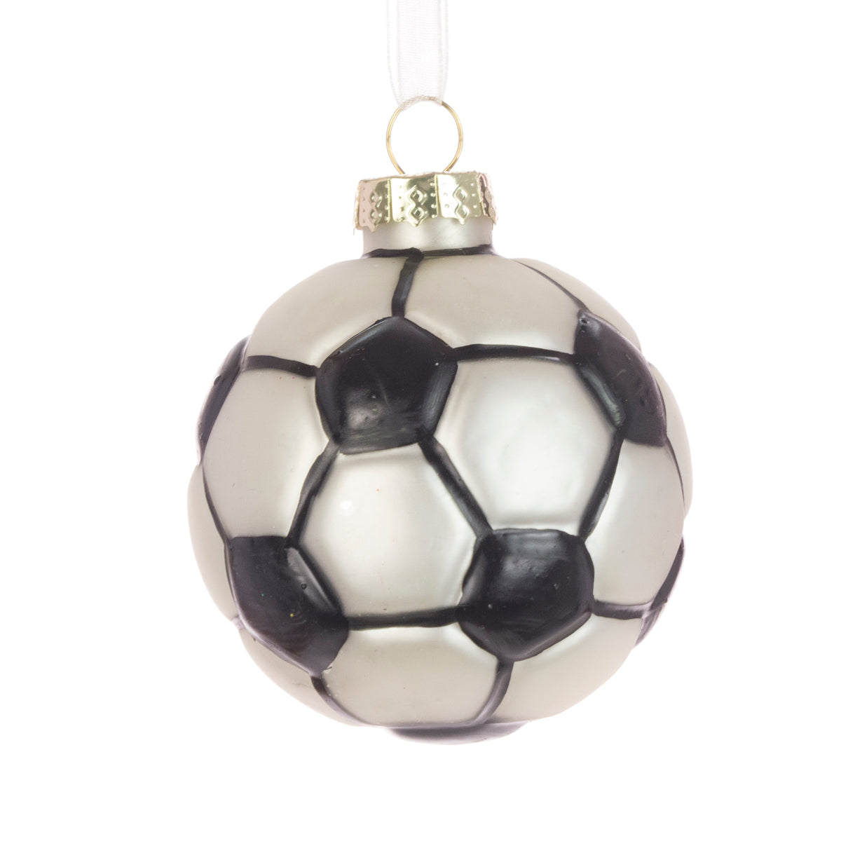 Glass Football Christmas Bauble Decoration