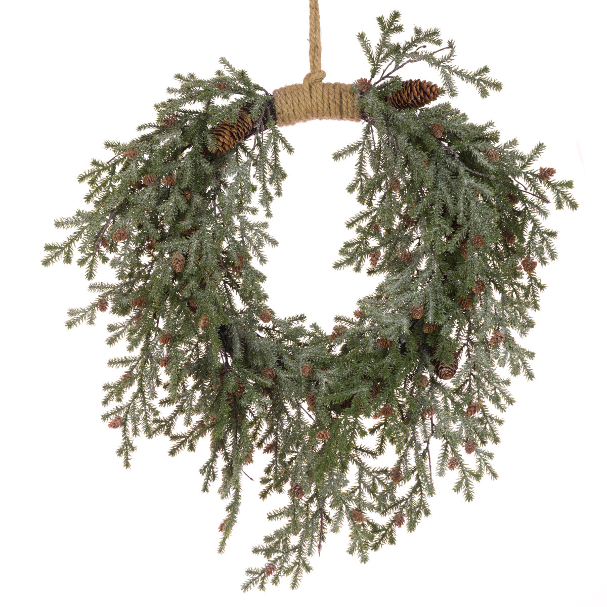 Frosted Teardrop Jute Wreath - 70cm