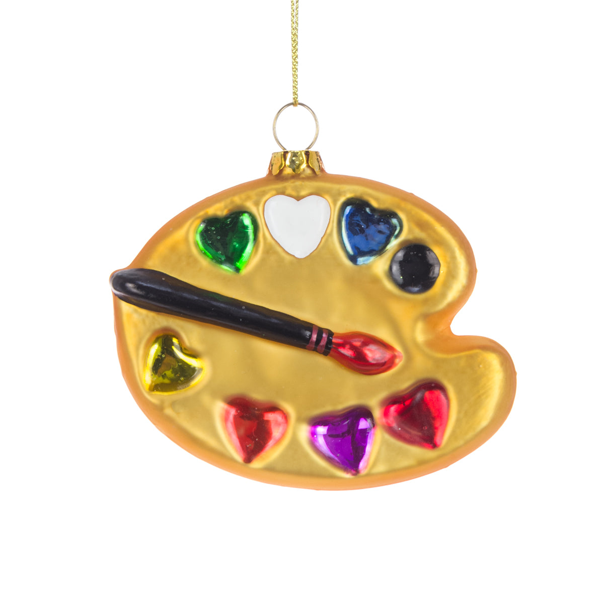 Glass Artist Palette Hanging Christmas Bauble Decoration