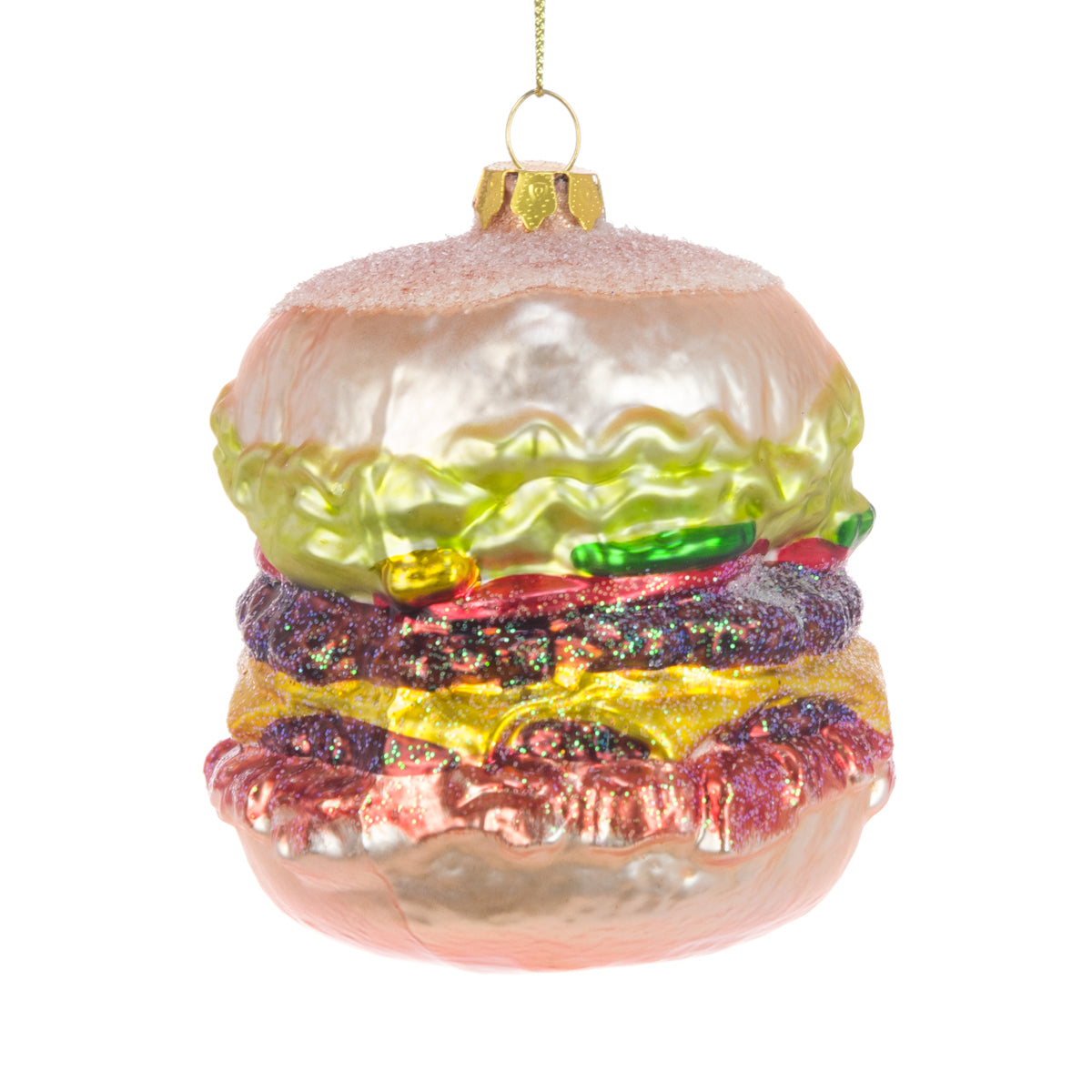 Glass Hamburger Christmas Tree Bauble Hanger