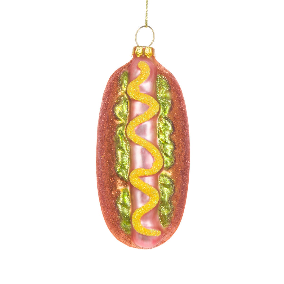 Glass Hotdog Christmas Tree Bauble Hanger