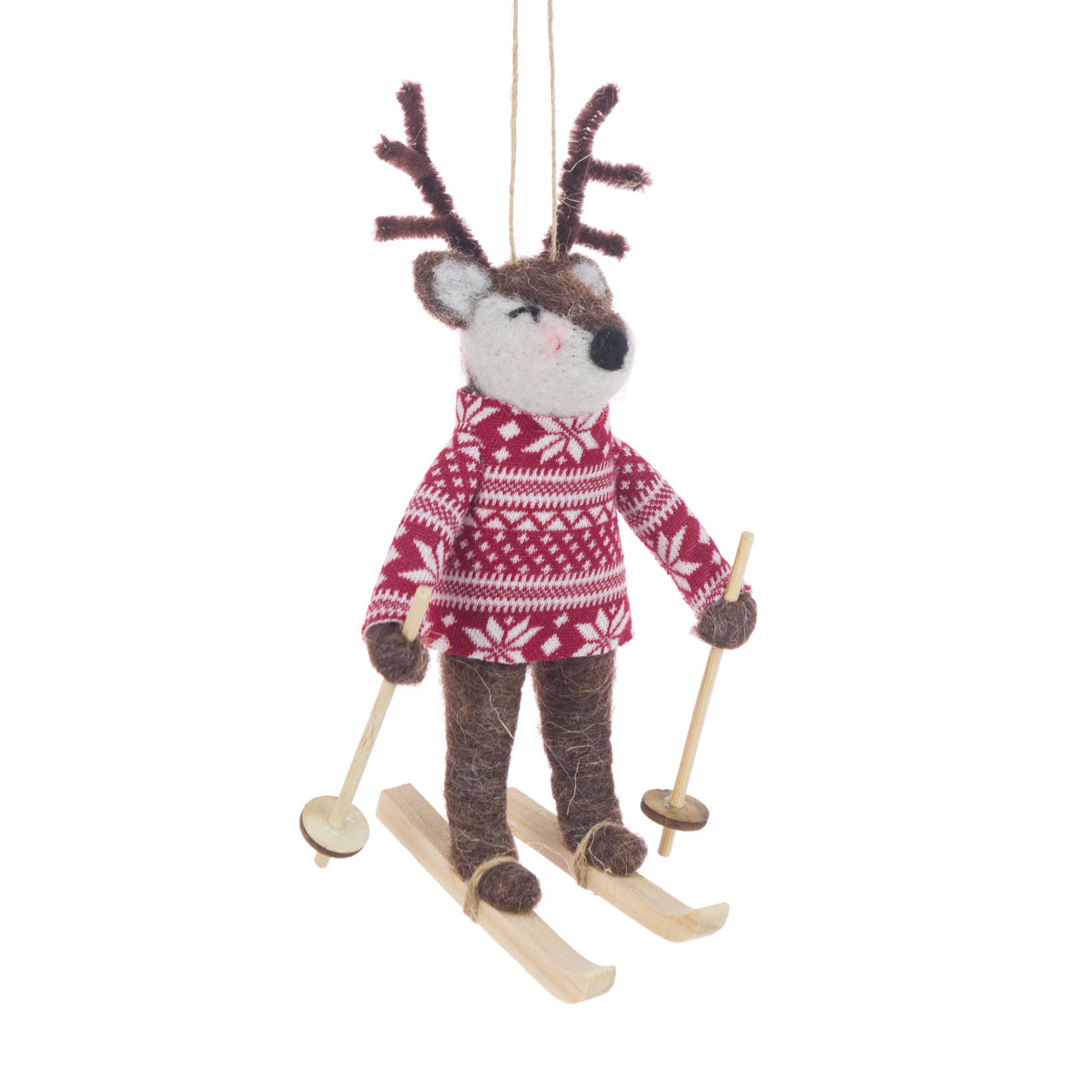 Felt Reindeer on Ski Hanger