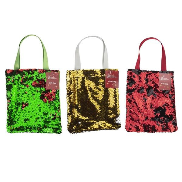 Sparkly Sequin Christmas Gift Bag - 22cm