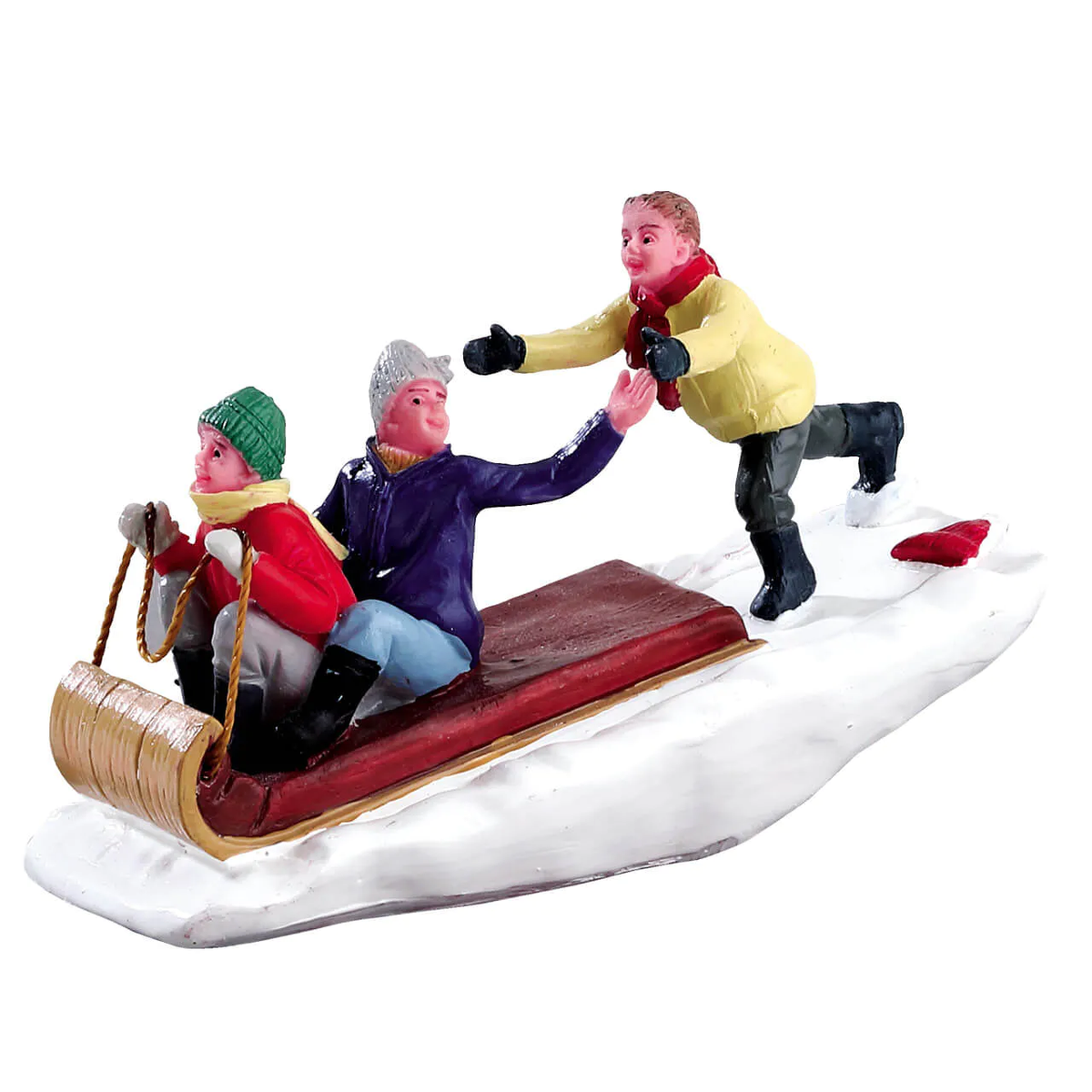 Lemax Toboggan Trouble Children Sledging Village Figurines