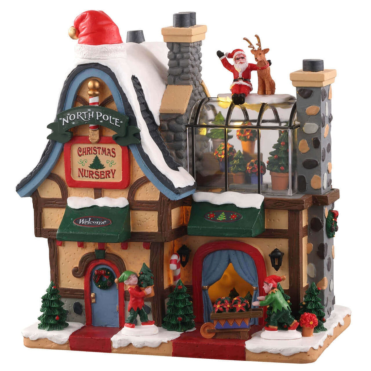 Lemax North Pole Nursery- Christmas Plant Nursery / Garden Centre with LED Lights