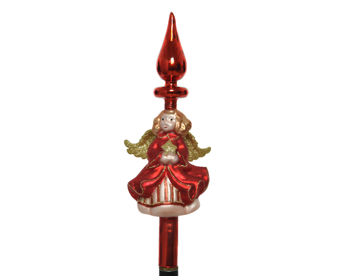 Ornate Glass Red Angel Tree Topper Southwood Christmas Shop 4527