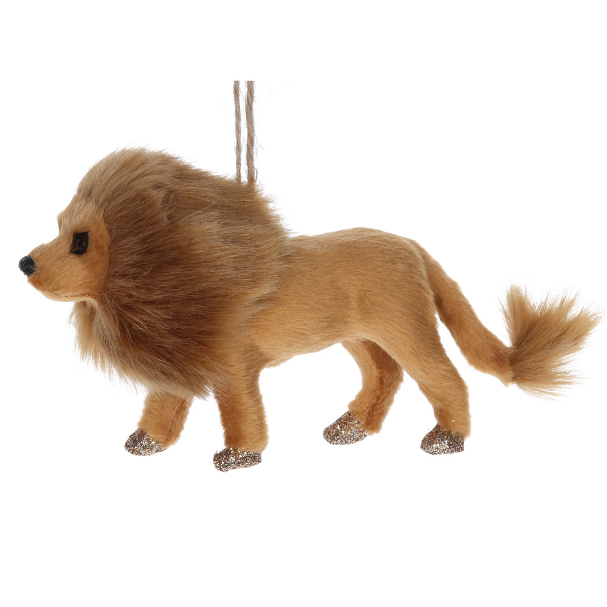 Gisela Graham - Faux Fur Lion Christmas Tree Decoration / Bauble