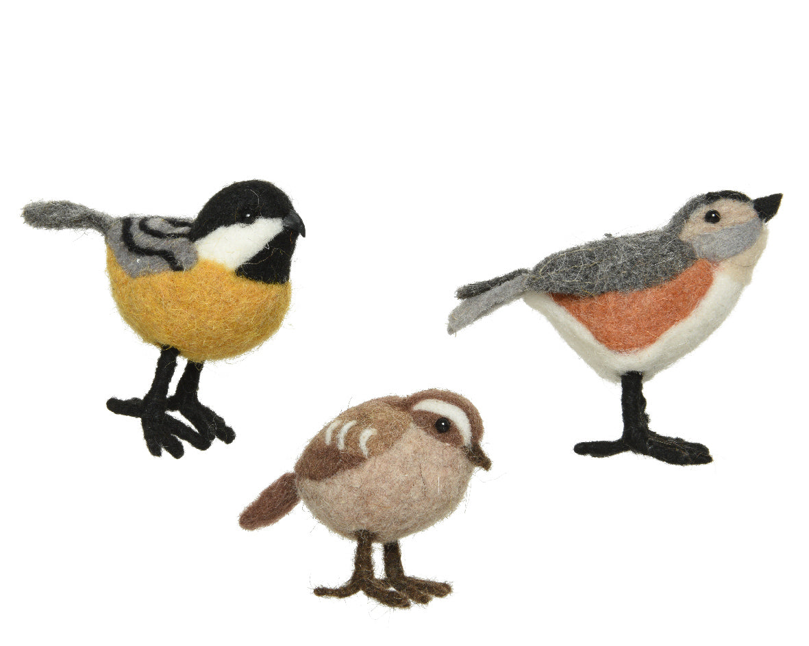 Woollen Bird Hanging Decoration / Bauble - 7cm