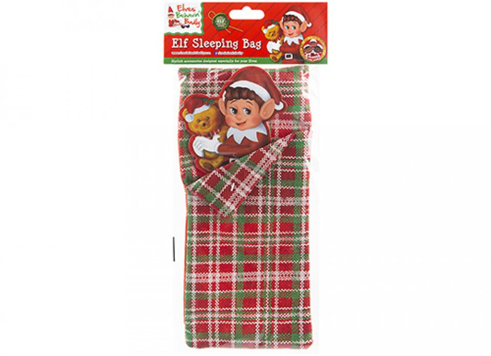 Elves Behavin' Badly - Elf Tartan Sleeping Bag with Pillow