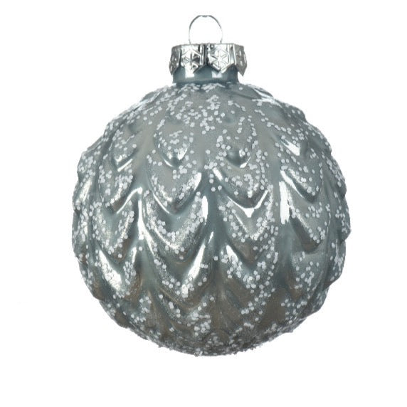 Enamel & Matt Glass Bauble - 8cm
