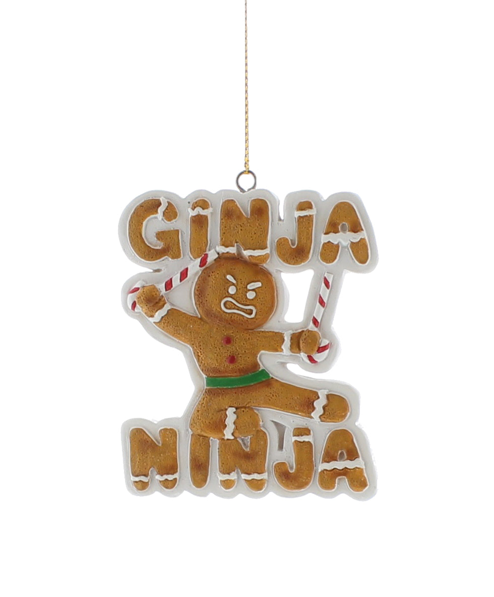 Polystone Ginja Ninja Gingerbread Character Hanging Decoration