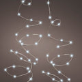 Cool White USB Micro LED Twinkle String Lights with Silver Cable