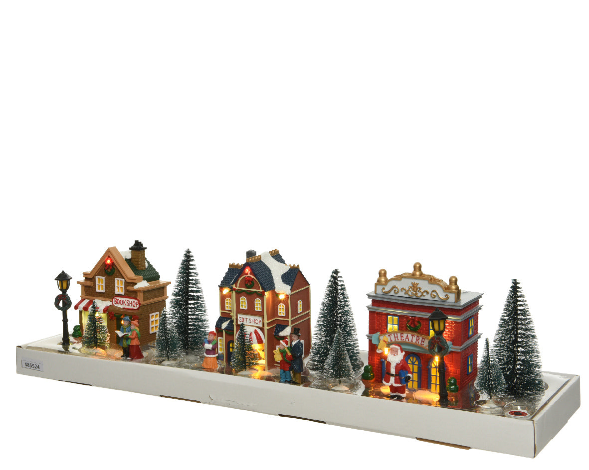 Lumineo Light-Up Christmas Village Full Street Set