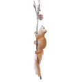 Foam Squirrel on Stick with Pinecone & Glitter Finish