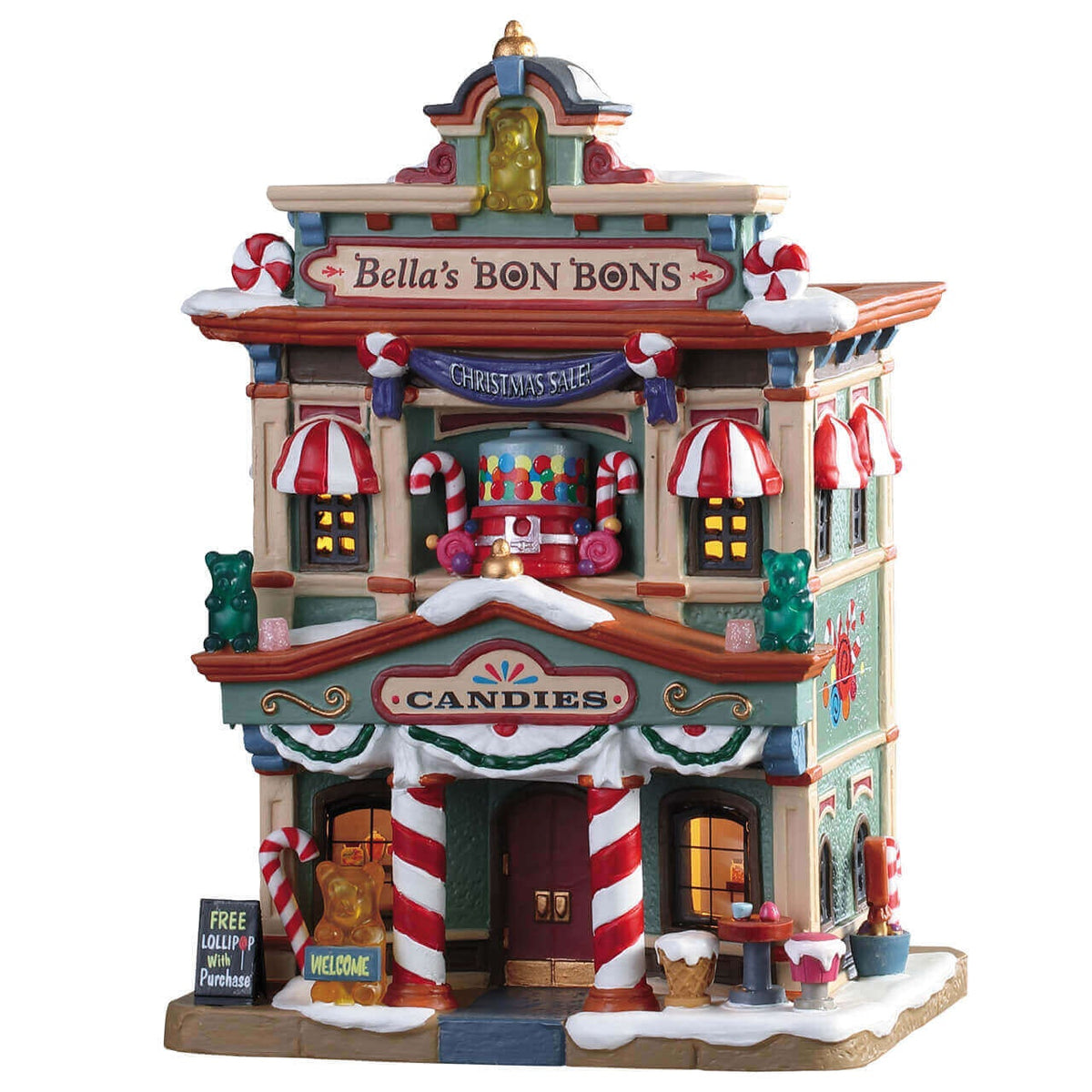 Lemax Bella's Bon Bons- Christmas Village Candy Shop with LED Lights