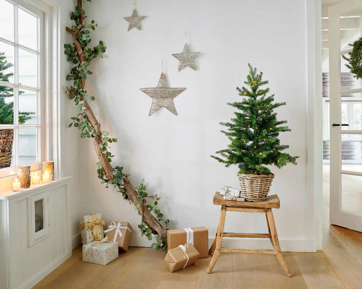 Everlands Potted Grandis Pre-Lit Artificial Christmas Tree - Battery Operated