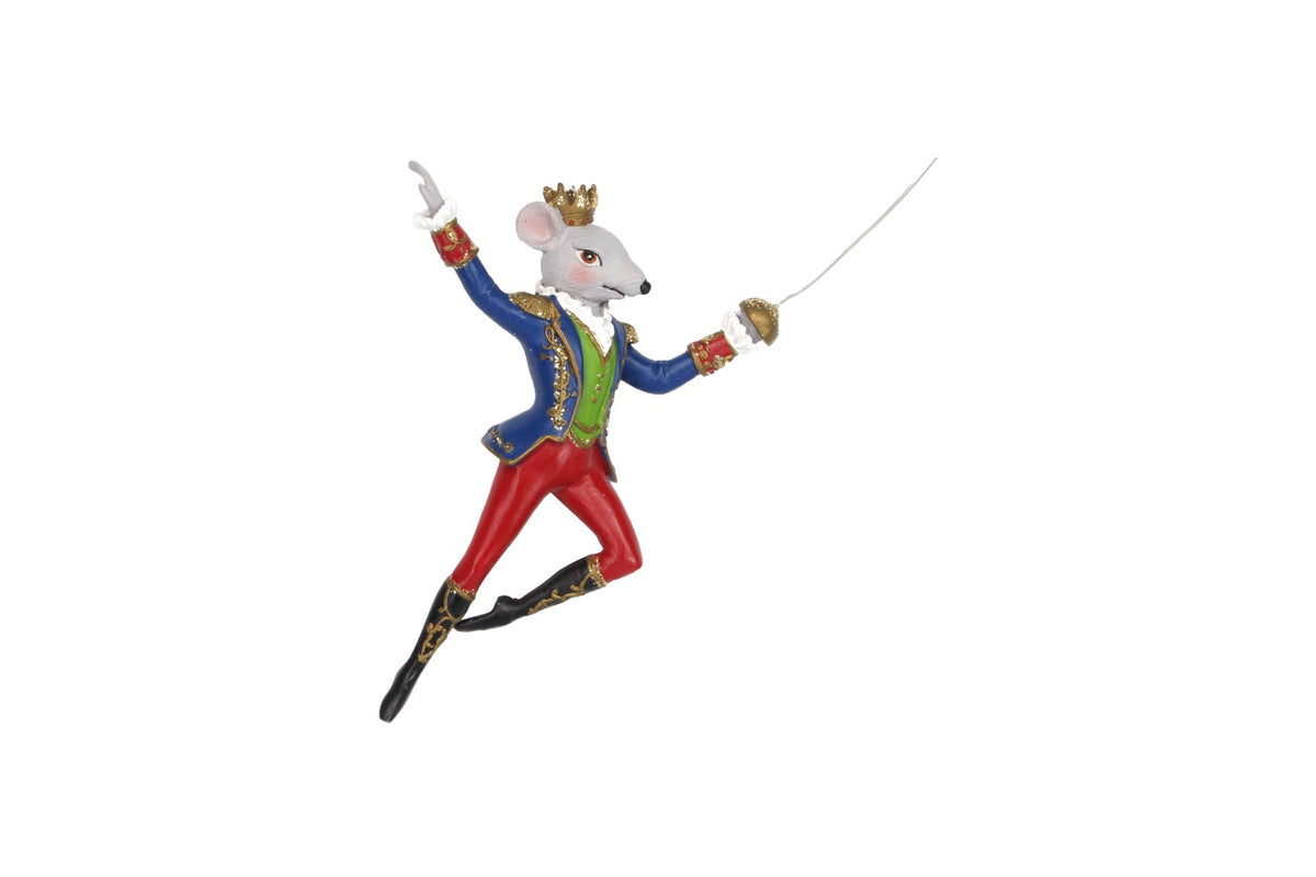 Gisela Graham - Nutcracker Themed King Rat Resin Christmas Tree Decoration / Bauble