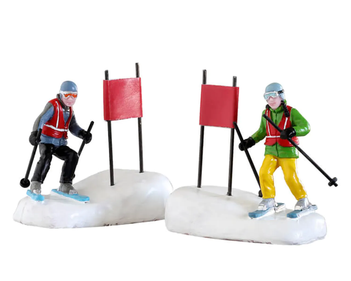 Lemax Slalom Stars Winter Village Skiers