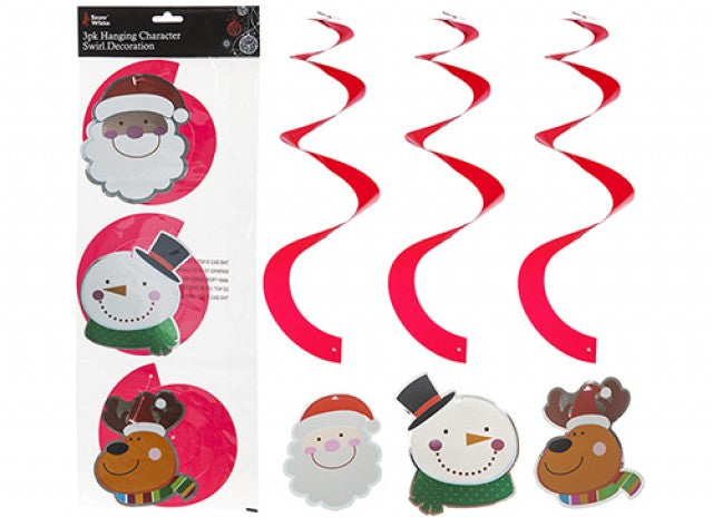 Hanging Christmas Character Swirl Decorations