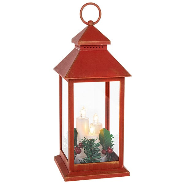 Christmas Flame Lantern - Red