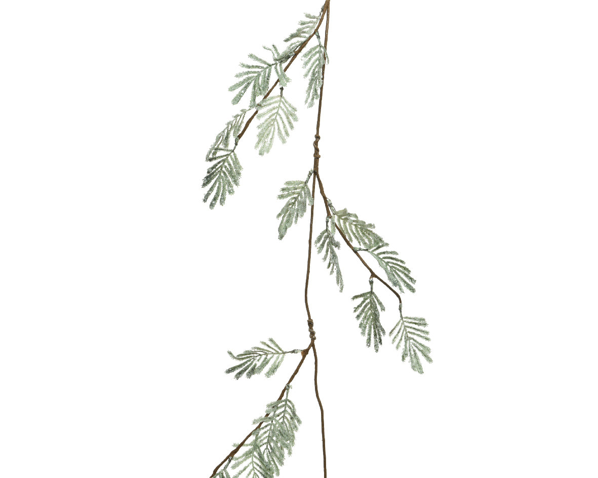 Frozen Finish Glittery Plastic Fern Garland