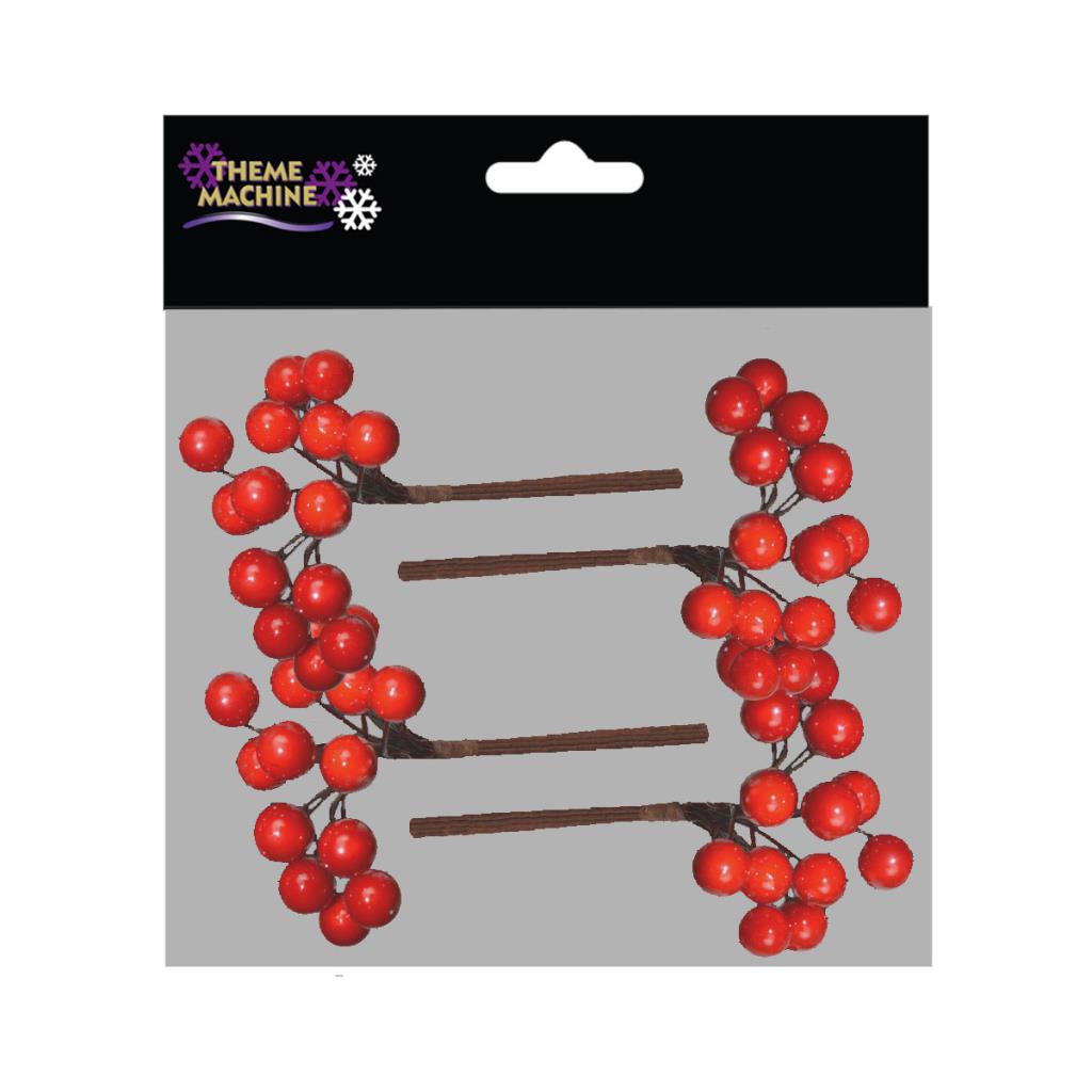 Red Berries on Wire- Pack of 36 Berries