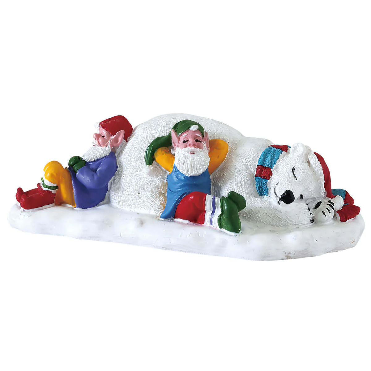 Lemax Taking A Break - Elves Resting with Polar Bear