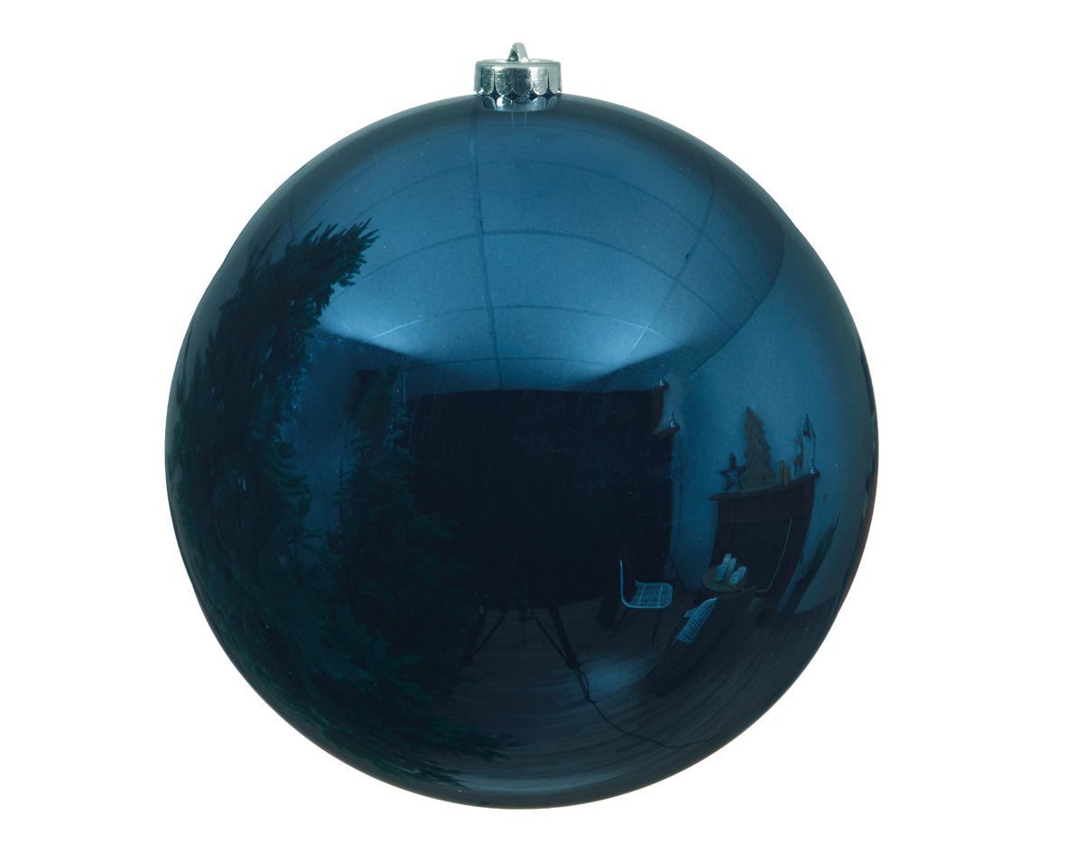 Night Blue Large Shatterproof Shiny Bauble - 14cm