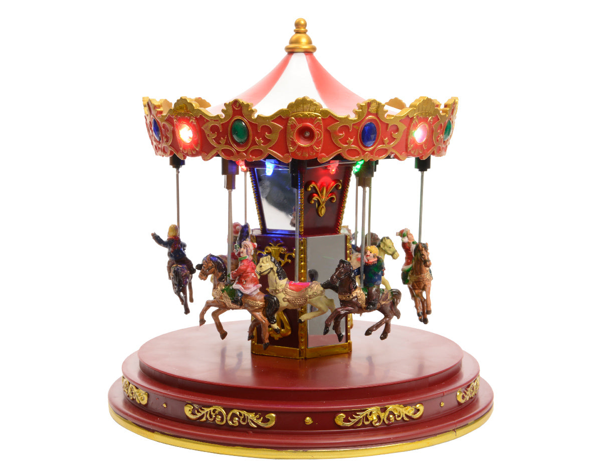 Animated Christmas Village Carousel