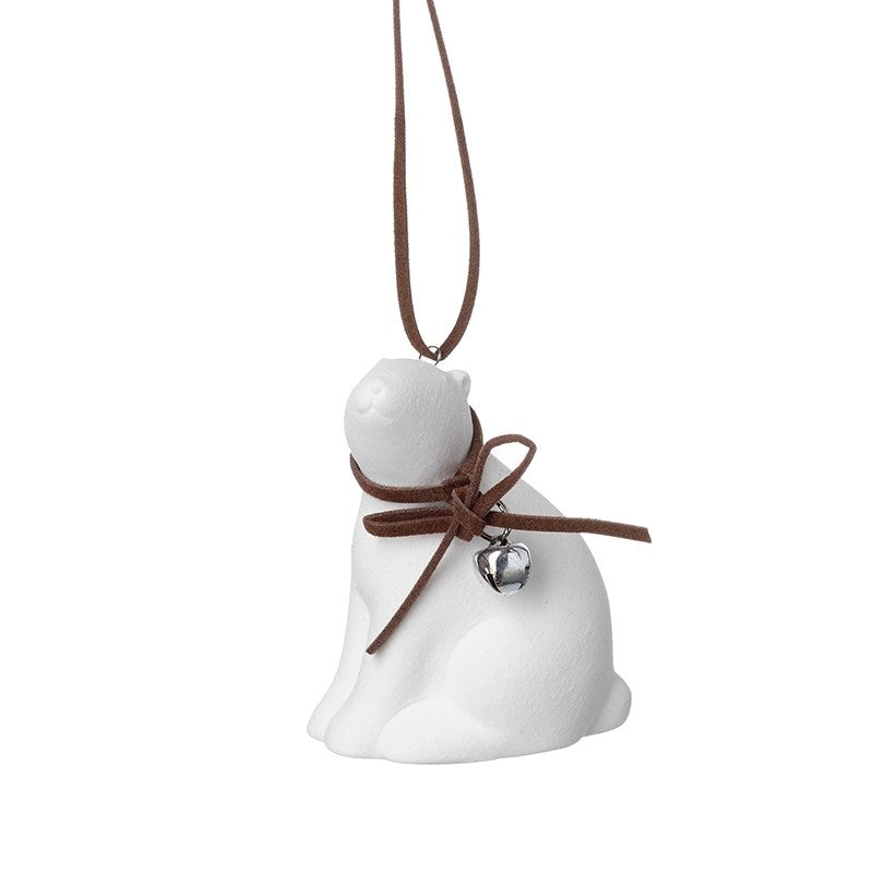 Hanging Polar Bear with Bell Necklace
