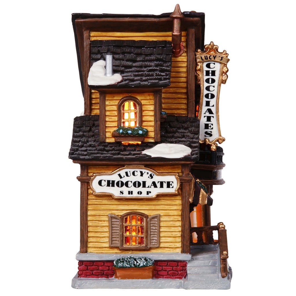 Lemax Lucy's Chocolate Shop- Christmas Village Chocolate Shop with LED Lights