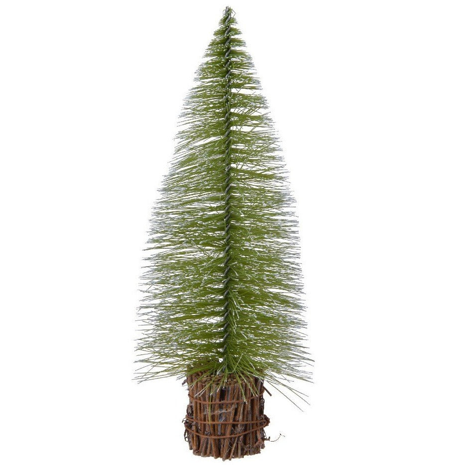 Mini Potted Snowy Brush Green Christmas Tree