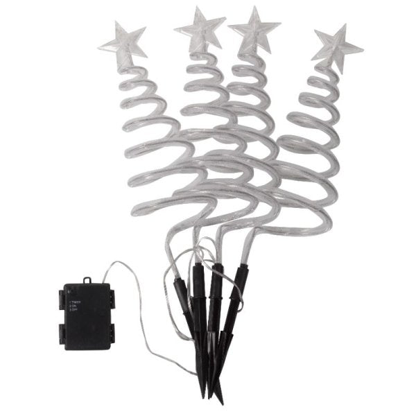 TreeSpiral Stakes Cool White / Path Lights - Set of 4