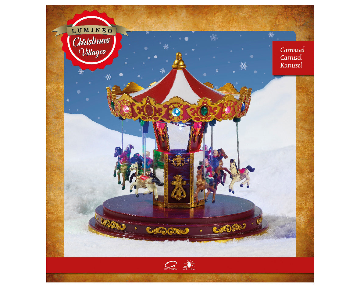 Animated Christmas Village Carousel